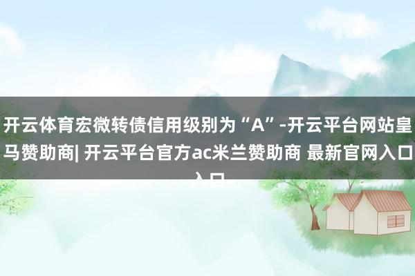 开云体育宏微转债信用级别为“A”-开云平台网站皇马赞助商| 开云平台官方ac米兰赞助商 最新官网入口