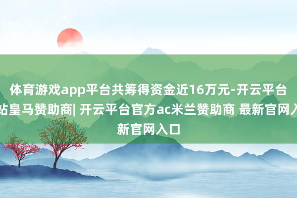 体育游戏app平台共筹得资金近16万元-开云平台网站皇马赞助商| 开云平台官方ac米兰赞助商 最新官网入口